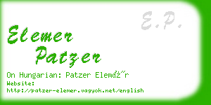 elemer patzer business card